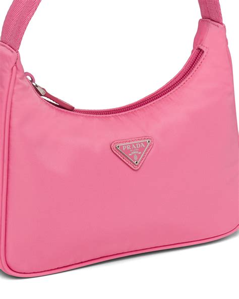 prada pink tessuto re-edition 2000 mini bag